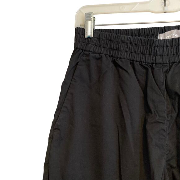 Everlane Black Cotton Elastic Waist Loungewear Loose Fit Curvy Pants Size 4 - Picture 9 of 16
